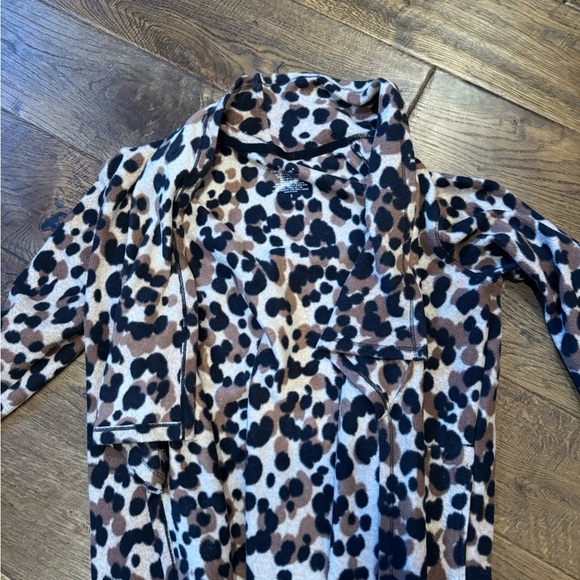 Cuddl Duds open leopard fleece cardigan - Picture 3 of 3